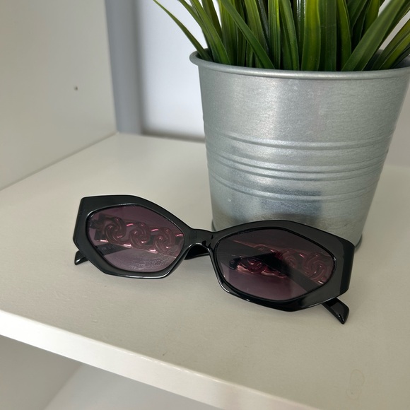 Accessories - Black Frame Sunglasses with Purple Lenses - Women Accessories